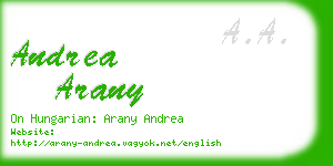 andrea arany business card